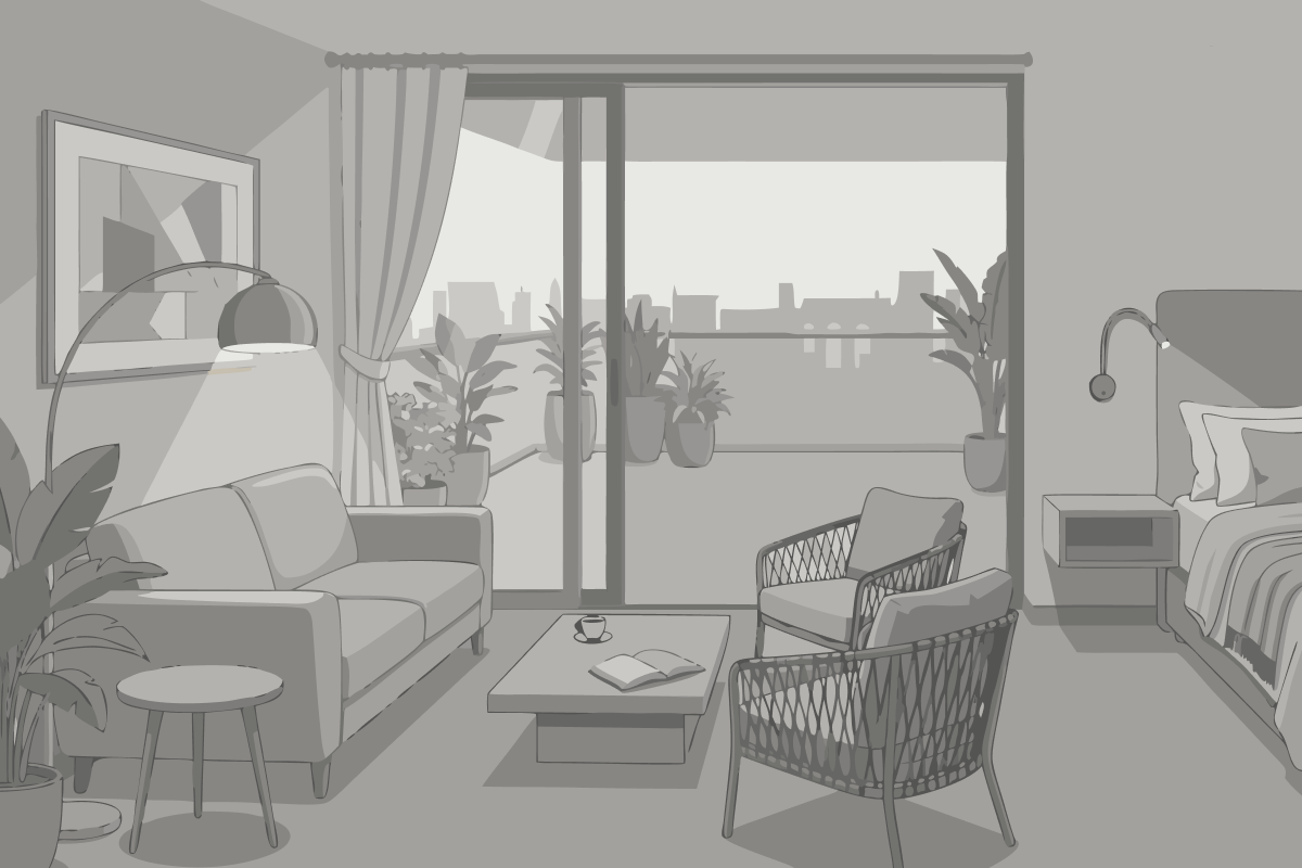Habitación con 1 o 2 camas y vistas a la piscina (2 adultos)